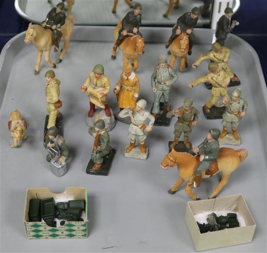 A group of seventeen Italian composition models of Italian soldiers,